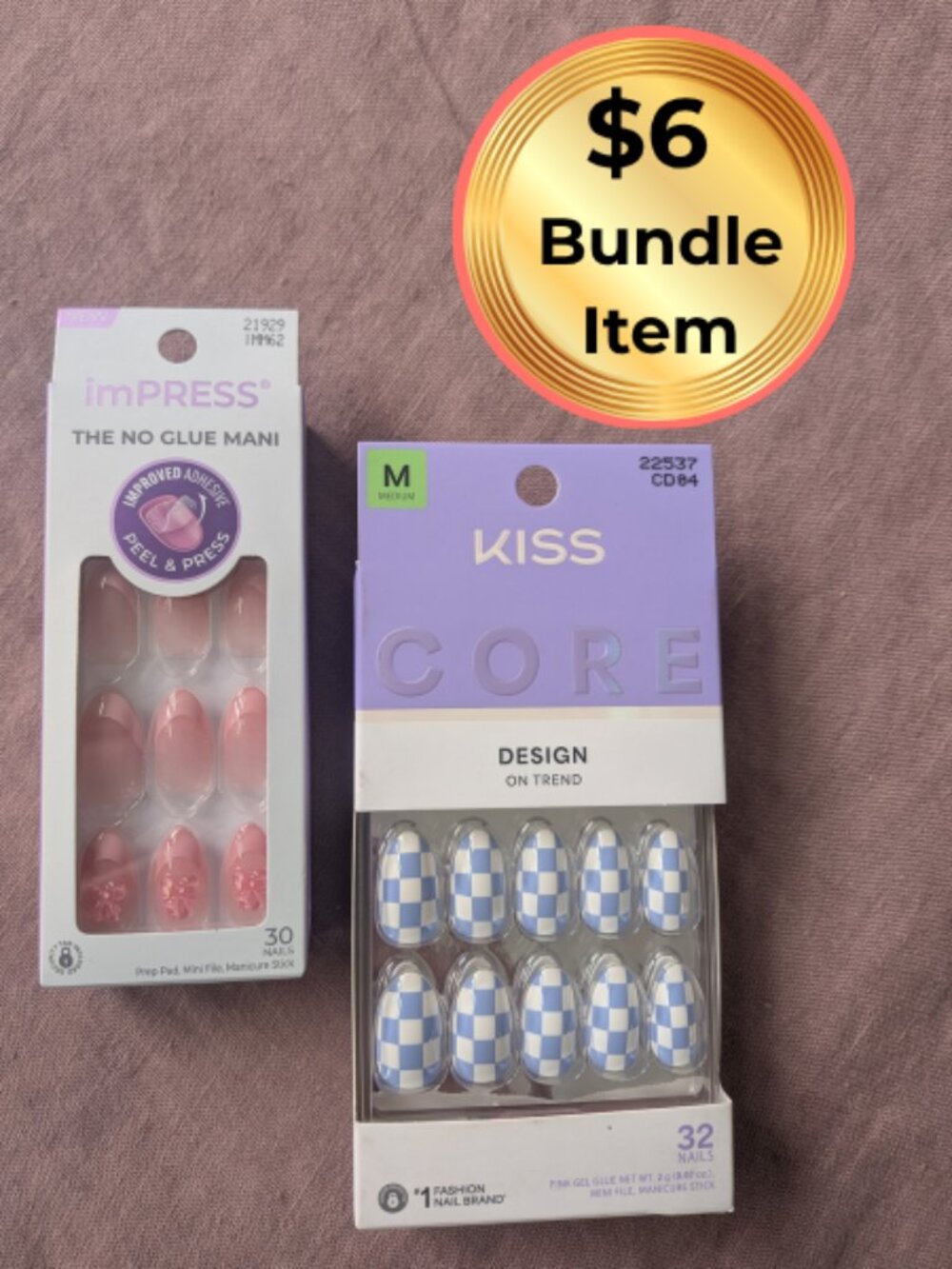 🔥 ADD TO ANY BUNDLE FOR JUST $6!! KISS or imPRESS Press-On Nails Size Medium